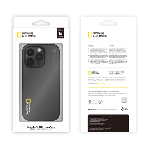 National Geographic Mag Safe Silicone Case Apple iPhone 16 Pro Max Cover - Black