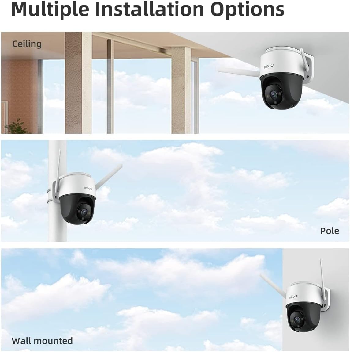 Imou Dahua ( Cruiser SE 2MP Outdoor Security Camera Color Night Vision with Floodlight and Microphone, 1080P (2MP) FHD Pan/Tilt 2.4G Wi-Fi Camera, IPC-S21FP Compatible with J.K.Vision BNC