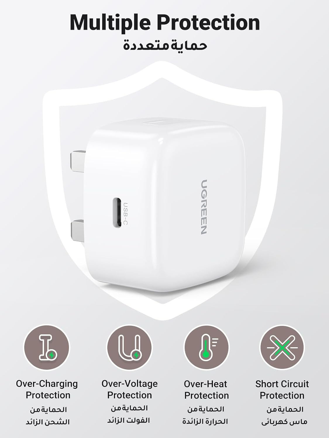 UGREEN PD 30W iPhone 16 Pro Charger USB-C Power Adapter Fast Charging Type C Wall Plug Charger Compatible for iPhone 16 Pro Max/15, iPad, Samsung S25U/S24U, Xiaomi Redmi Note 14/13/12, POCO X7 etc
