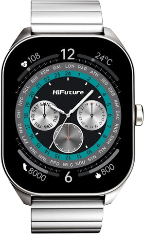 HIfuture APEX 2.04" AMOLED Stainless Steel wireless Calling Smartwatch - Silver