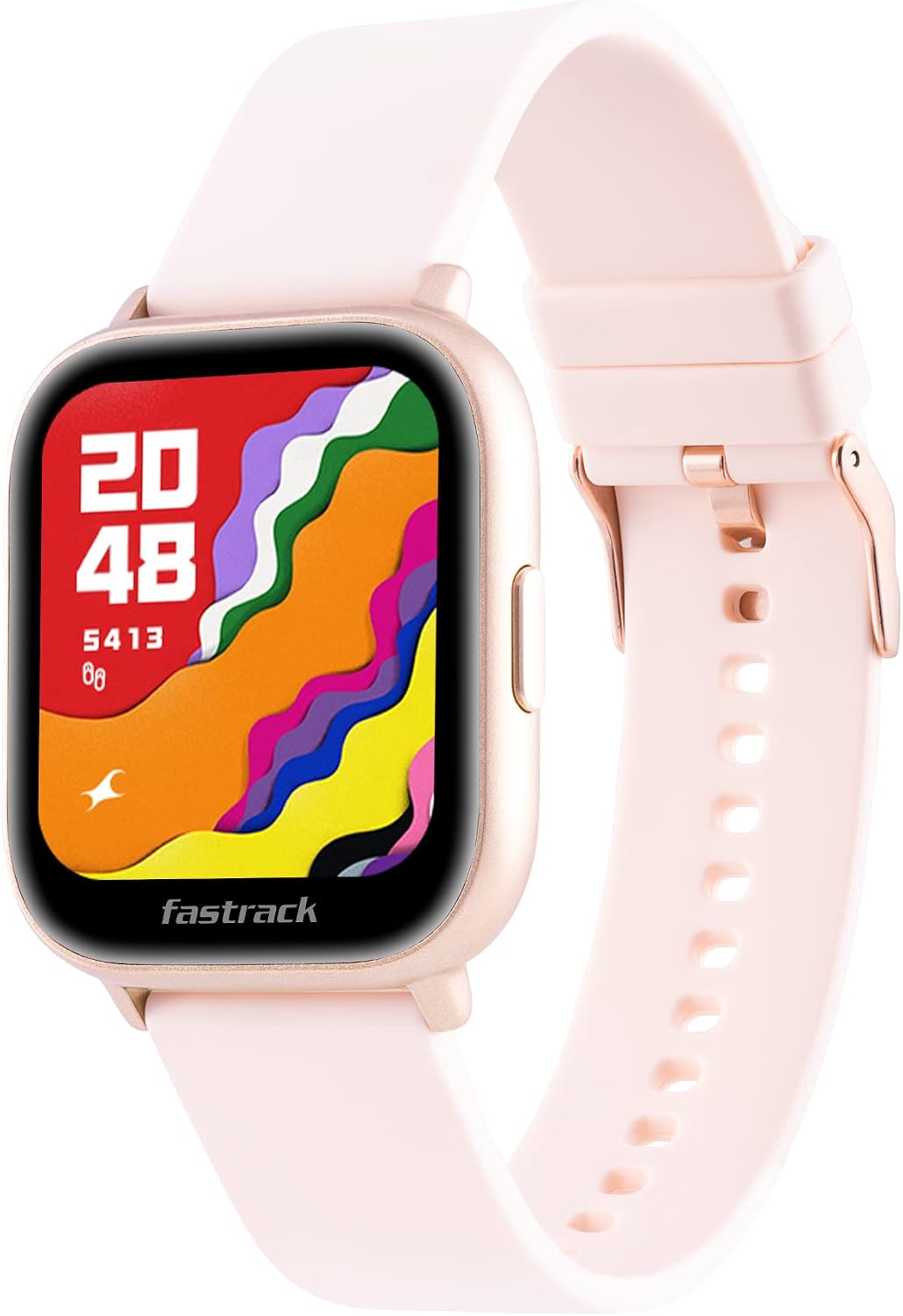 Fastrack Reflex Vybe Smart Watch|1.5” HD Display|50+ Sports Modes|100+ Watchfaces|in-Built Game|BP Monitor|SpO2|Sleep Tracker|Custom Watchface|7 Day Battery|Camera & Music Control|IP68|Rose Gold