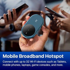 ZTE Wireless Mobile Wi-FI Router Pro U10S Pro,WiFi 6 Up to 287Mbps,3000mAh Unlock 4G LTE Pocket WiFi Router With Sim Card Slot And Type C Port-Blue