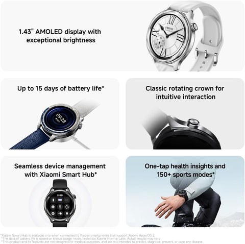 Xiaomi Watch S4 Rainbow |Smartwatch| 1.43" AMOLED display, Long battery life, Bluetooth calling, Noise reduction, Advanced health detection, 15 days battery life