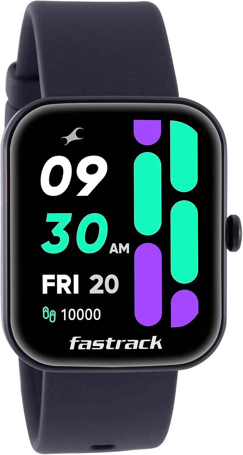 Fastrack New Reflex Hello|BT Calling|1.69” HD Display|50+ Sports Modes|100+ Watchfaces|Game|BP Monitor|24x7 HRM| SpO2|Sleep Monitor|Custom Watchface|5 Day* Battery|Camera & Music Control|IP68|Black