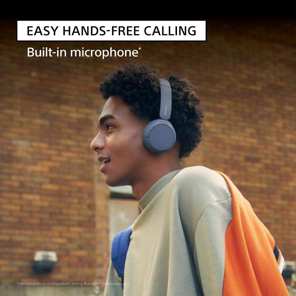 Sony WH-CH520 Wireless Headphones, 50 hours battery life, Clearer hands-free calling, Multipoint Connection, On-ear style, Cream, UAE Version - 1-Year warranty