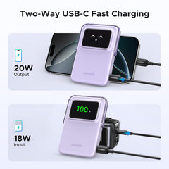 UGREEN Uno Magsafe Power Bank 5000mah Magnetic Portable Charger 20w Fast Charging Powerbank - Lilla - 5000 Ah