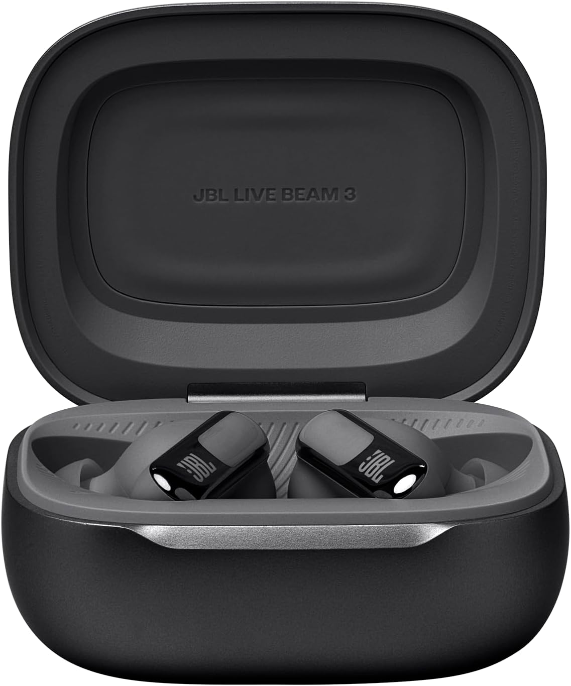 JBL Live Beam 3 True wireless noise-cancelling earbuds with stick-closed design and Smart Charging Case, JBLLIVEBEAM3BLK, Black