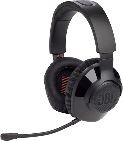 JBL Quantum 300 Hybrid Wired Over-Ear Gaming Headphones with Voice-Focus Flip-Up Mic, QuantumSURROUND Realistic Spatial Soundstage, Lightweight, Memory Foam Comfort, PC and Consoles Compatible - Black