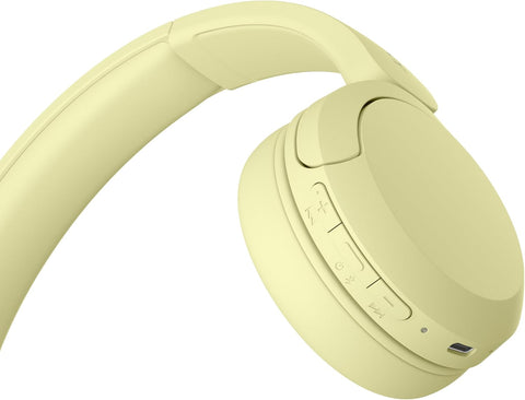 Sony WH-CH520 Wireless Headphones, Light Comfortable, on-Ear Style, Clear Voice Calls, 50 Hours Battery Life, Quick Charge, Multipoint, Yellow