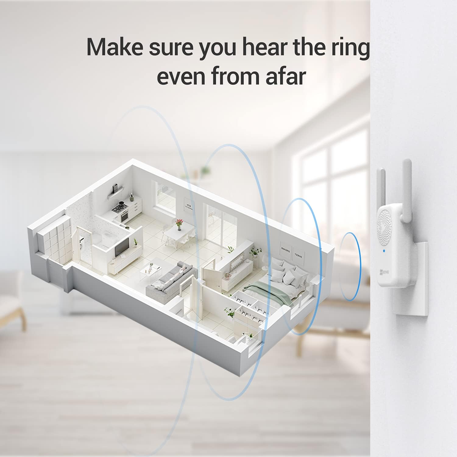 EZVIZ 2K Video Doorbell Battery-Powered Wireless Kit with Chime, 3MP Resolution, AI Human Detection, 4-Month Battery Life, 2.4Ghz WiFi, 2-Way Audio, Weatherproof, 176° Field of View (DB2 KIT)