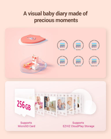 EZVIZ 1080P Wireless Video Baby Monitor, Smart Baby Monitor with Detection of Baby Wine and Motion, IR Night Vision without Flashing Light, Two-Way Call, BM1-RA