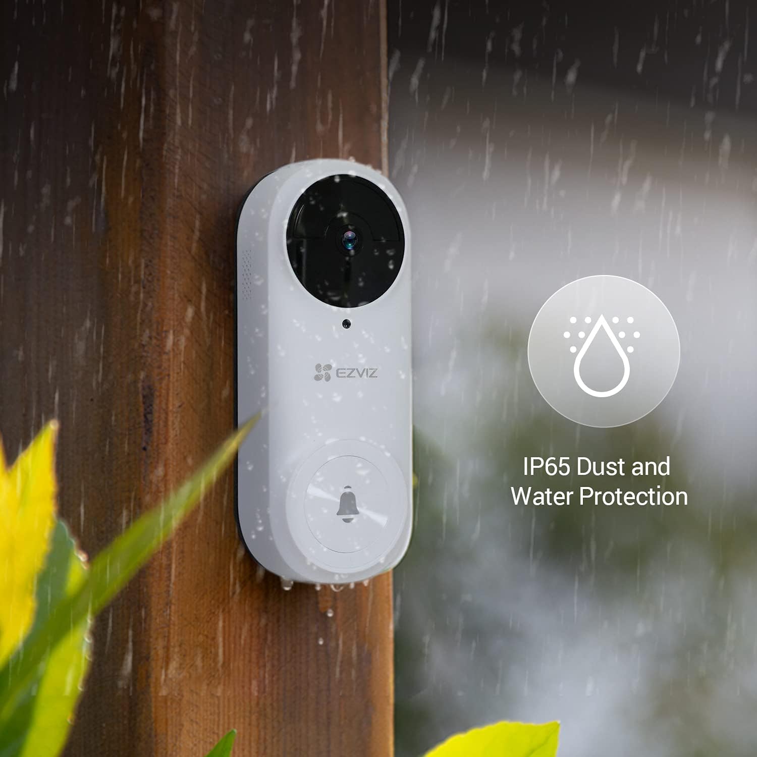 EZVIZ 2K Video Doorbell Battery-Powered Wireless Kit with Chime, 3MP Resolution, AI Human Detection, 4-Month Battery Life, 2.4Ghz WiFi, 2-Way Audio, Weatherproof, 176° Field of View (DB2 KIT)