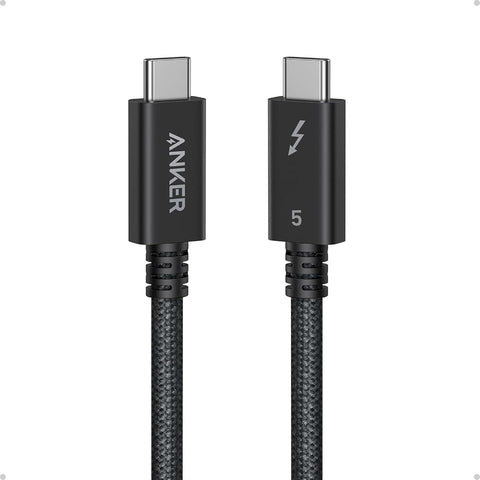 Anker Prime TB5 Cable, 3.3 FT USB C to USB C, 240W Charging Thunderbolt 5 Cable, 80Gbps Data Transfer, Supports 8K/4K Displays, for iPhone 17/16 Series, MacBook Air, and More (Thunderbolt 5-Certified)