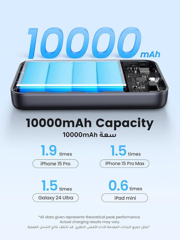 UGREEN Qi2 Wireless Power Bank 10000mAh Qi2 Certified 15W Fast Charging Magnetic Portable Charger PD30W MagSafe-Compatible Battery Pack Phone Charger Compatible with iPhone 17/16/15/14/13/12 Series
