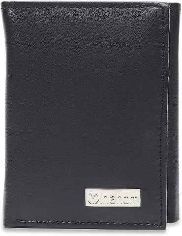 Tri-Fold Organised Wallet Flat Nappa Genuine and Smooth Leather Upper IM2021XDA0006-400-Navy Blue