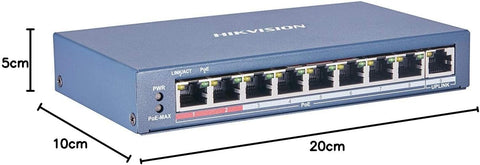 HIKVISION DS-3E0109P-E/M(B) Layer 2 100m Poe Switch, Based on Wire-speed Forwarding, Supports Ethernet Poe Power Supply & Extend Mode, Power Supply Distance Reaches 250m