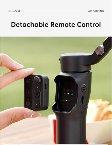 hohem Gimbal Stabilizer for Smartphone iSteady V3,Portable Phone Stabilizers with Al Tracker Detachable Remote Control Built-in Extension Rod/Tripod 3-Axis Stabilization 3-Color Fill Light