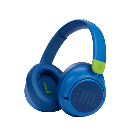 JBL Junior 470 NC Wireless Over-Ear Bluetooth Headphones with Active Noise Cancelling for Kids, Microphone, 50h Playback, JBL Safe Sound, Low Volume, Easy Operation and Stickers, White