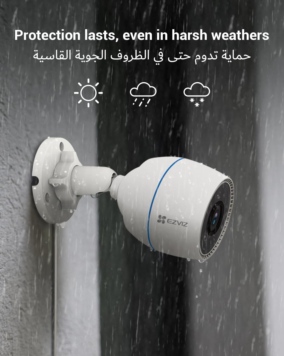 EZVIZ H3c Security Camera, 1080p 2MP Outdoor WiFi Camera CCTV for Home with IR Night Vision, AI Human Shape Detection, Weatherproof Design, Audio Pick-Up, Compatible with Alexa & Google Assistant