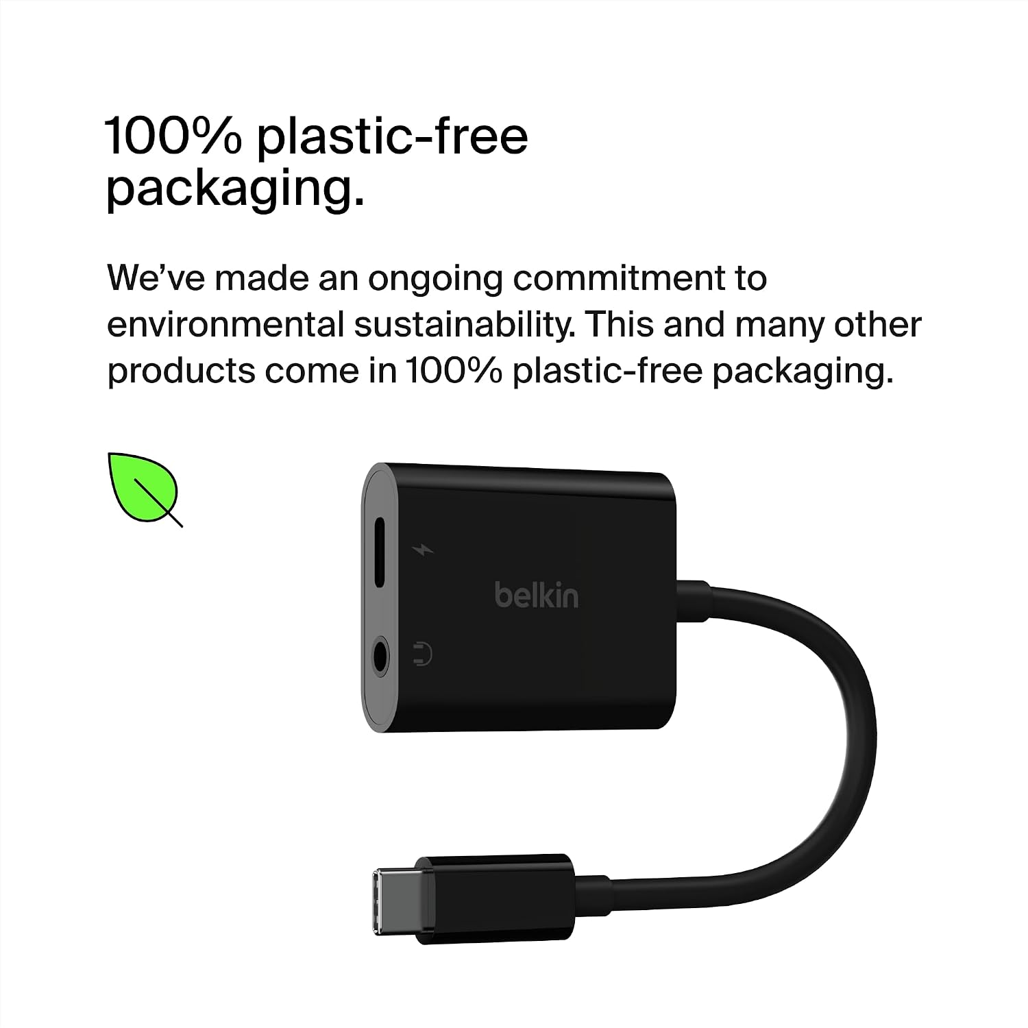 Belkin Rockstar 3.5mm Audio + USB-C Charge Adapter, USB-C Audio Adapter Compatible with iPad Pro 12.9, 11, Galaxy, Pixel, OnePlus and More