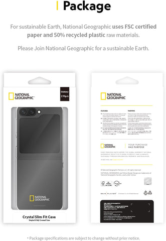 National Geographic Crystal Slim Fit Case V2 (Galaxy Z Flip Series) Galaxy Z Flip 6 Basic Logo - Transparent