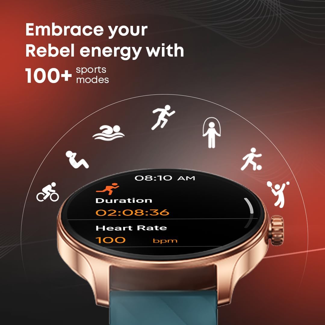 Fastrack Limitless XR1 Smart Watch-1.38" UltraVU HD Display, BT Calling, Fast Charge, 100+ Sports Mode, Calculator, Heart Rate Monitor, AI Voice Assistant, IP68, Smartwatch for Men & Women (Blue)