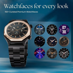 TITAN Maestro Smart Watch, 1.43" AMOLED Display, Titanium Case with Metal Band, GPS Navigation, Bluetooth Calling, IP67 Water Resistant (Black Rose Gold)