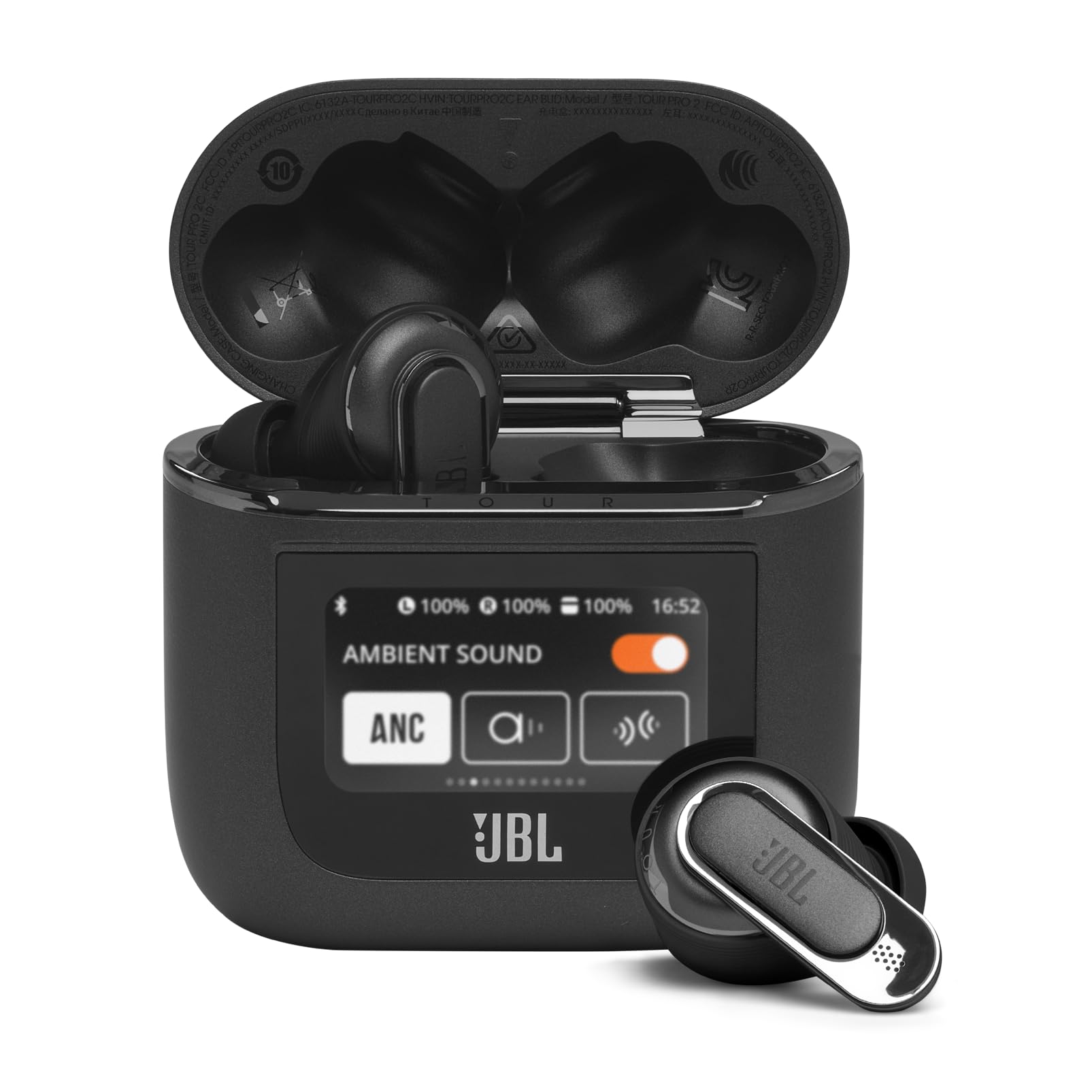 JBL Tour Pro 2 True Wireless Noise Cancelling Earbuds, Smart Case, Smart Ambient, 6-Mic Technology, Immersive Legendary Sound, Sound Amplification, Bluetooth 5.3, LE Audio - Champagne, JBLTOURPRO2CPG