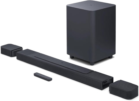 JBL Bar 1000 7.1.4 Channel Soundbar with Detachable Speakers, Dolby Atmos Surround, DTS:X + MultiBeam, PureVoice Tech, 880W Output, Built-In WiFi, Voice Assistant, 3D Sound - Black, JBLBAR1000PROBLKUK