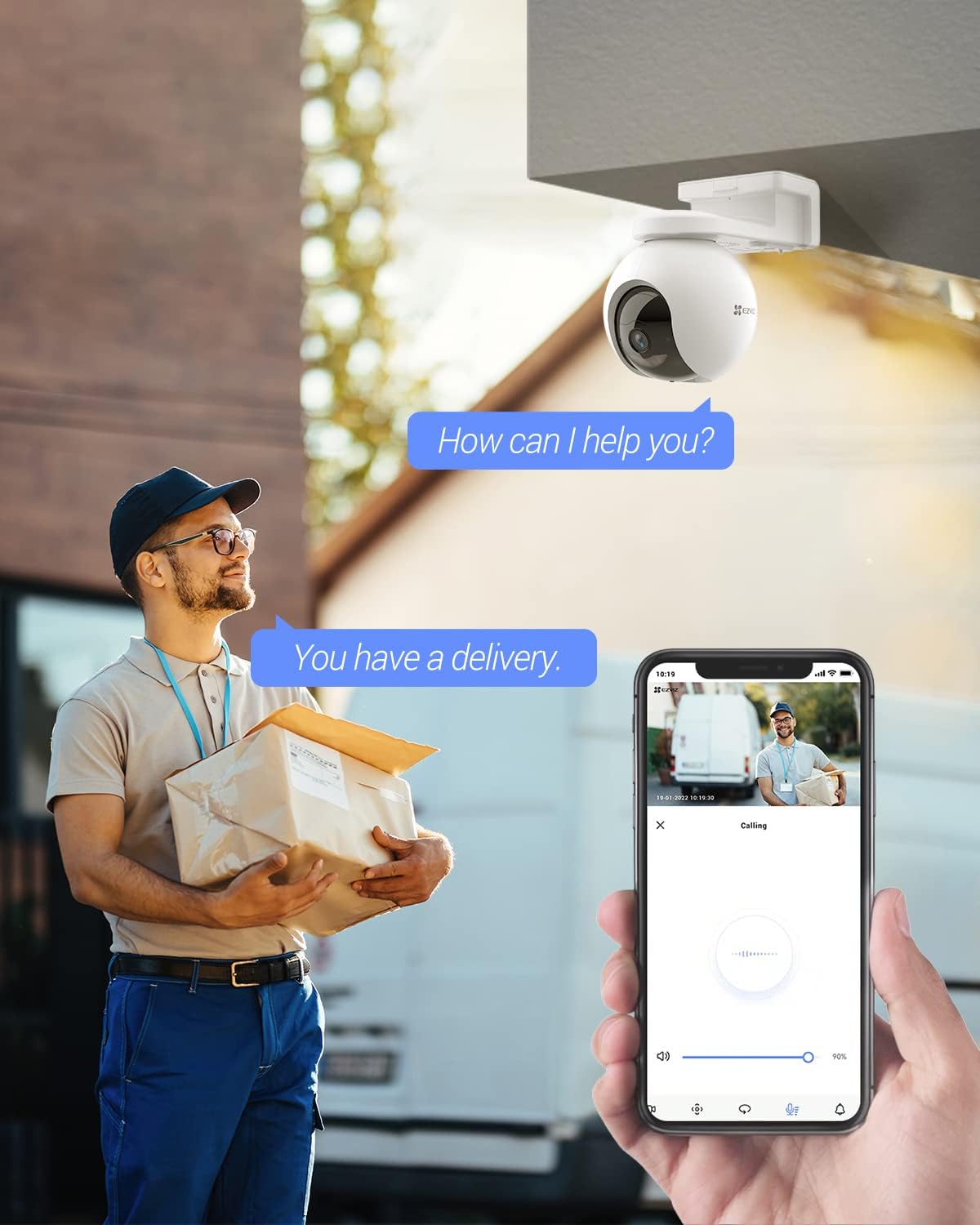 EZVIZ CB8 2K Battery Camera Wireless Outdoor, Solar Panel Compatible, Auto Tracking, Human Detection, 360° Pan Tilt, Color Night Vision, Two Way Audio, Alarm, Alexa Google Control, No Monthly Fee