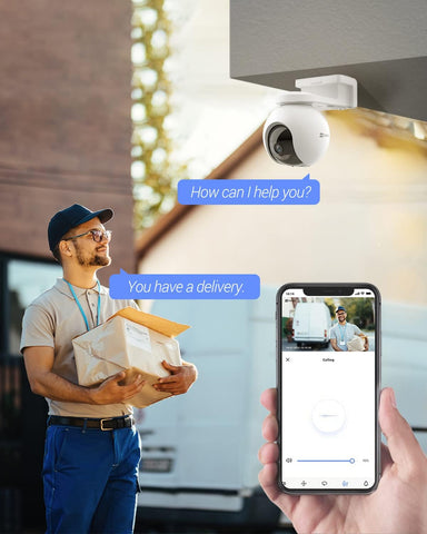 EZVIZ CB8 2K Battery Camera Wireless Outdoor, Solar Panel Compatible, Auto Tracking, Human Detection, 360° Pan Tilt, Color Night Vision, Two Way Audio, Alarm, Alexa Google Control, No Monthly Fee