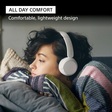 Sony WH-CH520 Wireless Headphones, 50 hours battery life, Clearer hands-free calling, Multipoint Connection, On-ear style, Cream, UAE Version - 1-Year warranty