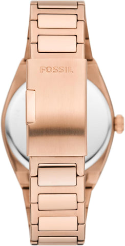 Fossil Men's Everett Quartz Stainless Steel Three-Hand Watch, Color: Rose Gold/Chocolate (Model: FS6028)