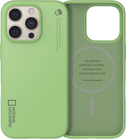 National Geographic Mag Safe Silicone Case Apple iPhone 16 Pro Cover - Green