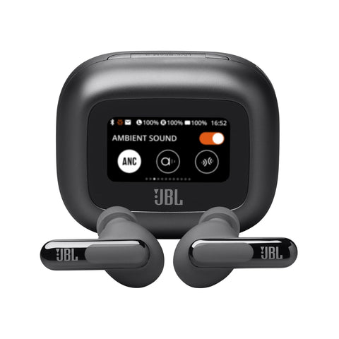 JBL LIVE FLEX 3 True wireless noise-cancelling earbuds with open-stick design and 50 hours total playback plus wireless charging, JBLLIVEFLEX3SIL, Silver