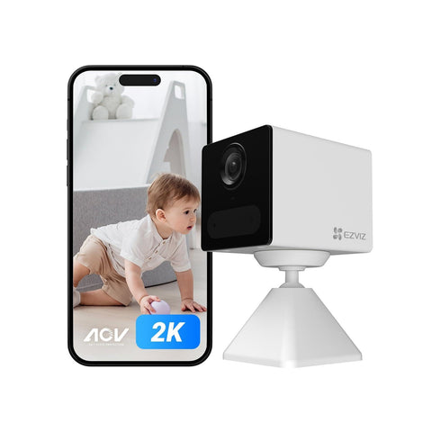 EZVIZ 4G LTE Indoor Surveillance Camera with SIM Card Slot, 2K Battery Camera Without WiFi, Person Detection, AOV Mode, 2-Way Audio, Compatible with Alexa/Google, SD Card Max. 512 GB, CB2 4G Black