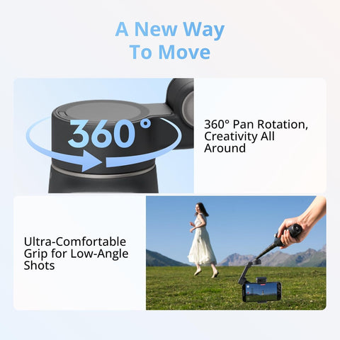 DJI Osmo Mobile 8 Gimbal Stabilizer for Phone, Native Tracking with Audio & Lighting, 360° Pan Rotation, Built-in Extension Rod & Tripod, 10h Battery, Extension Rod, Robust 3-Axis Stabilization