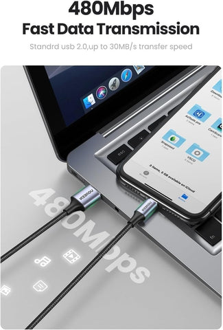UGREEN USB-A to Lightning MFI Cable Alu Case with Nylon Braided 2m SIL