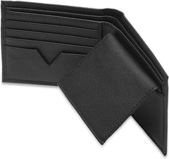 Bi-Fold Organised Wallet Flat Nappa Genuine and Smooth Leather Upper IM2021XDA0007-001-Black