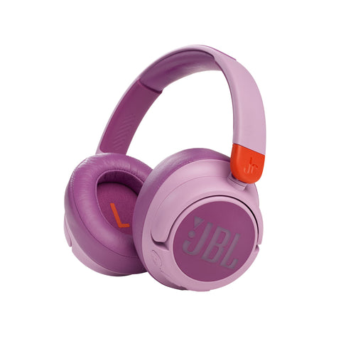 JBL Junior 470 NC Wireless Over-Ear Bluetooth Headphones with Active Noise Cancelling for Kids, Microphone, 50h Playback, JBL Safe Sound, Low Volume, Easy Operation and Stickers, White