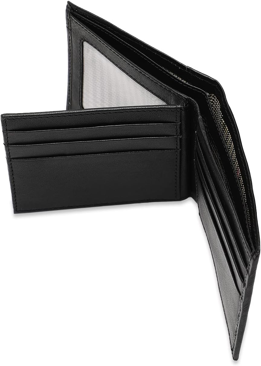 Bi-Fold Organised Wallet Flat Nappa Genuine and Smooth Leather Upper IM2021XDA0001-001-Black