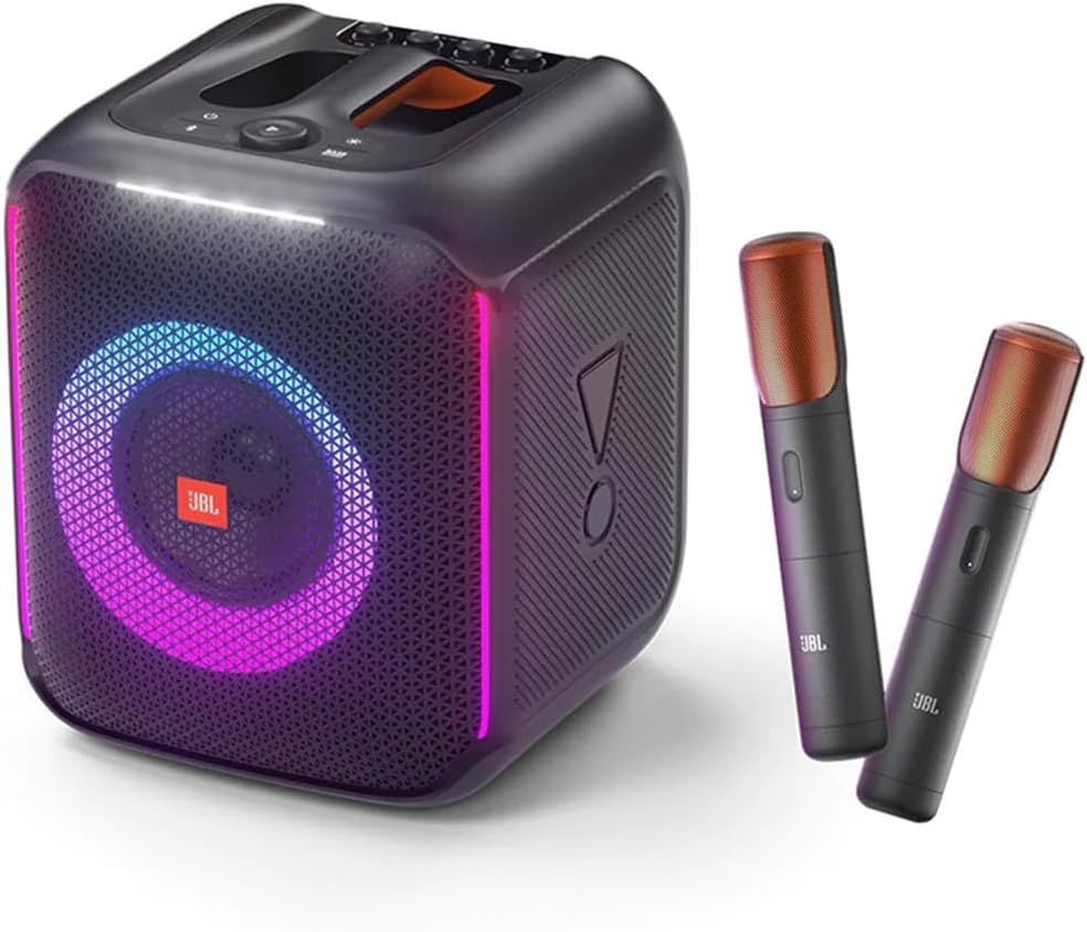 JBL Partybox Encore Portable Party Speaker with 2 Digital Wireless Mic, 100W Powerful Sound, Dynamic Light Show