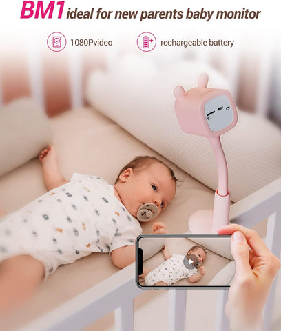EZVIZ 1080P Wireless Video Baby Monitor, Smart Baby Monitor with Detection of Baby Wine and Motion, IR Night Vision without Flashing Light, Two-Way Call, BM1-RA