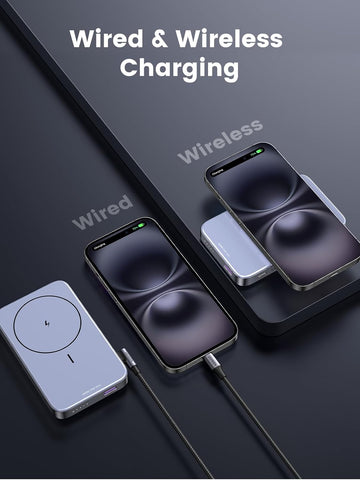 UGREEN Wireless Power Bank 10000mAh, Magsafe Portable Charger with Kickstand Magnetic, Designed for MagSafe Battery Pack, PD 20W USB-C Fast Charging Portable Chargerfor iPhone 17-12 Series, Space Grey