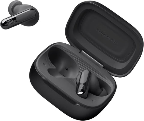 JBL Live Beam 3 True wireless noise-cancelling earbuds with stick-closed design and Smart Charging Case, JBLLIVEBEAM3BLK, Black