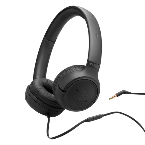 JBL Tune 520BT Wireless On-Ear Headphones, Pure Bass Sound, 57H Battery with Speed Charge, Hands-Free Call + Voice Aware, Multi-Point Connection, Lightweight and Foldable - Black, JBLT520BTBLKEU
