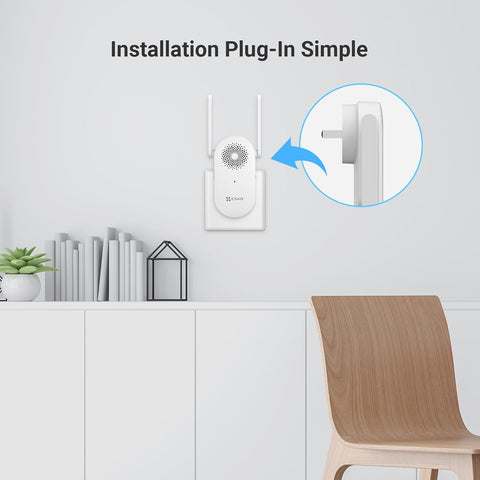 EZVIZ CH1 Smart Wi-Fi Chime Designed for Battery-Powered Video Doorbells (EP3x Pro & More), 0-72 dB Adjustable Volume, 20 Ringtones, Plug-In Installation, Real-Time Audible Alert, APP Control, White