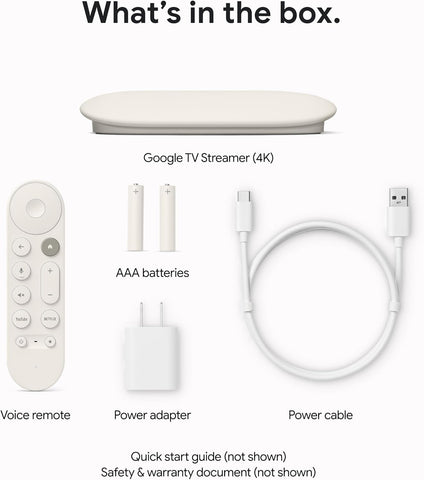 Google TV Streamer 4K - Fast Streaming Entertainment With Voice Search Remote - Watch Movies, Shows, Live TV, and Netflix in 4K HDR - Smart Home Control - 32 GB Storage - Porcelain