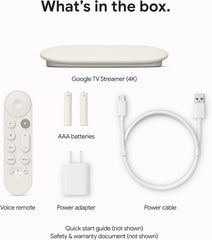 Google TV Streamer 4K - Fast Streaming Entertainment With Voice Search Remote - Watch Movies, Shows, Live TV, and Netflix in 4K HDR - Smart Home Control - 32 GB Storage - Porcelain