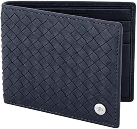 Police Men's Weaved Leather Wallet - PA40112WLBL, Blue